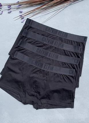 Мужские трусы calvin klein (кельвин кляйн) набор из 5 штук удобные (хлопковые) чёрные xl