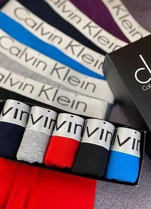 Мужские трусы calvin klein (кельвин кляйн) набор из 5 штук удобные (хлопковые) чёрные xl