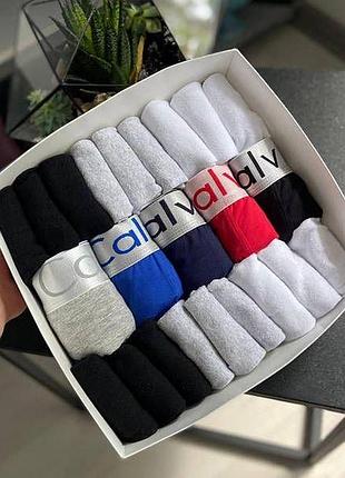 Чоловічі труси calvin klein (кельвін кляйн) набір з 5 штук зручні (бавовняні) чорні