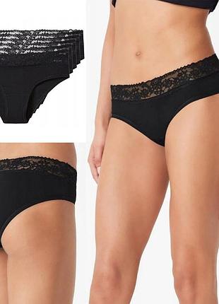 Трусики женские esmara, 5 шт., размер xl/xxl, цвет черный