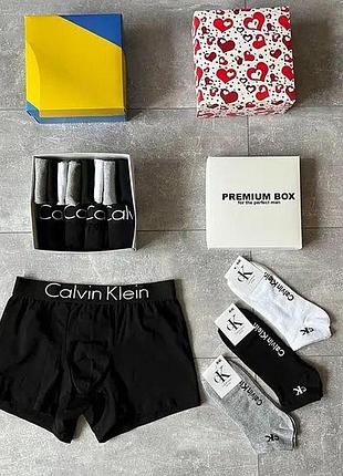 Мужские трусы calvin klein (кельвин кляйн) набор из 5 штук удобные (хлопковые) чёрные xxl