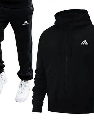 Чоловічий спортивний костюм adidas чорний костюм адідас індонезія