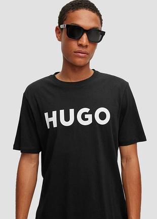 Футболка чоловіча hugo чорна стильна футболка хуго бос модна футболка для чоловіка х'юго