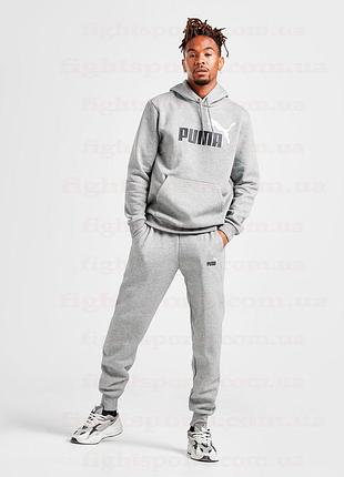 Мужской спортивный костюм puma (худи и штаны пума) серый индонезия xl