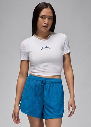 Женская футболка найк оригинальный nike jordan slim cropped fn5720-100 s