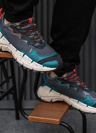 Кроссовки reebok zig kinetica 2 edge black midnight pine мужские no brend серо-синий (h00115 grey-blue (44 (28,5 см))