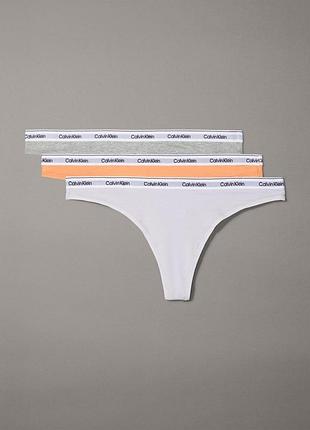 Набір жіночих трусів calvin klein (144000416120) modern logo 3 шт. l сірі