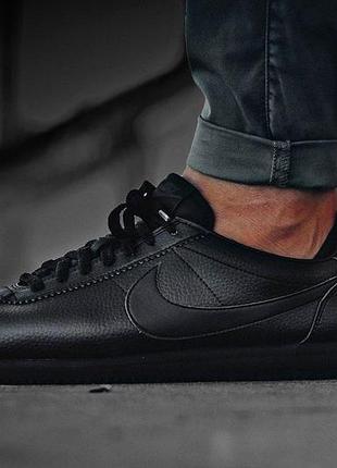 Nike cortez черные кожаные мужские кроссовки размер 41/26см 43