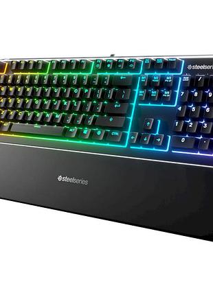 Клавиатура мембранная steelseries apex 3 ua с rgb-подсветкой черный (64795)