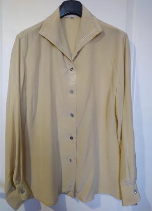 Блуза рубашка бежевый amaranto1 фото