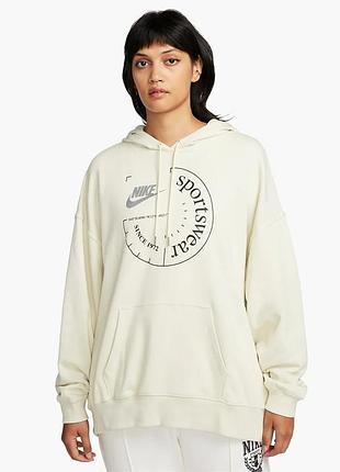 Urbanshop com ua худи женское nike sportswear oversized french terry pullover hoodie beige fn7695-020 размеры запитуйте