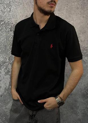 Футболка polo ralph lauren с воротником черная