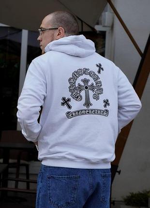 Мужская зипка chrome hearts черная худи на молнии премиум m