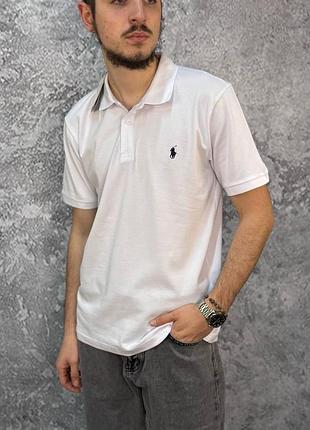 Футболка polo ralph lauren с воротником белая