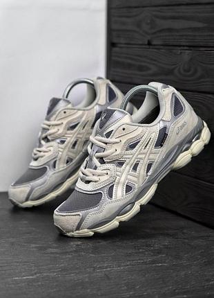 Зимние мужские кроссовки асикс гел нус asics gel nyc водонепроницаемые gore-tex termo beige бежевый 41