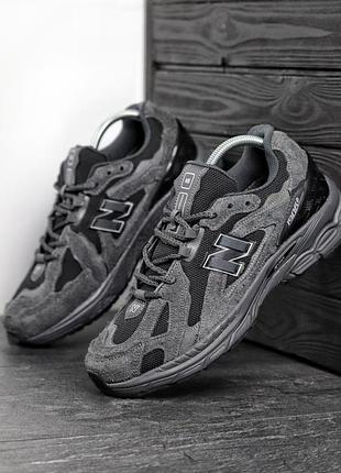 Зимние мужские кроссовки нью баланс new balance 1906 d termo термо grey black серый черный 41