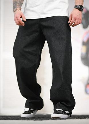 Мужские джинсы багги stussy terecs (черные) - широкие джинсы свободного кроя baggy fit в стиле streetwear 30