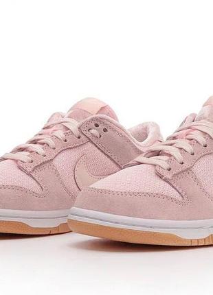 Nike dunk low pink rose whisper жіночі кросівки найк рожеві шкіряні літні брендові 38