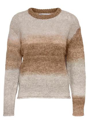 Пуловер onlgrace life l/s pullover ex knt 15231323-toasted coconut-detail: w. melange only m коричнев 15231323-toasted coconut-