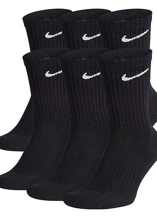 Носки nike u nk everyday cush crew 6pr-bd черный уни 34-38