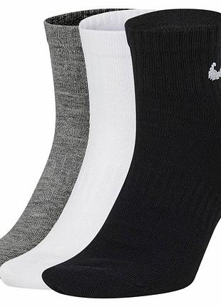 Шкарпетки nike u nk everyday ltwt ankle 3pr чорний, білий, сірий уні 34-38