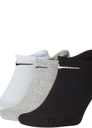 Носки nike u nk everyday cush ns 3pr черный, белый, серый уни 34-38