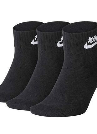Носки nike u nk nsw evry essential ankle 3pr черный уни 34-38