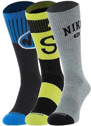 Носки nike u nk sb everyday max ltwt crew 3pr мультиколор уни 34-38