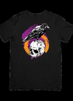 Футболка ворона и череп (crow and skull)
