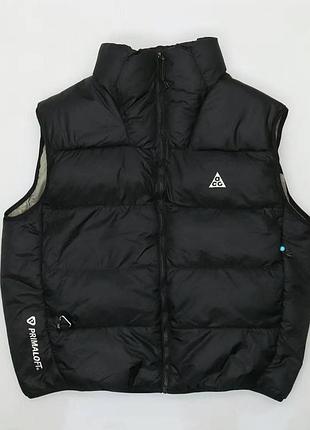 Мужской жилет nike acg, безрукавка nike acg с замком, жилет nike, вышивка логотипа m