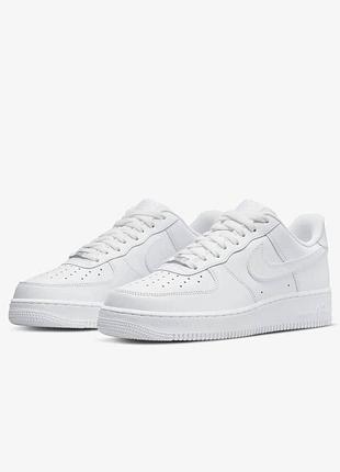 Nike air force 1 low white мужские кроссовки найк белые triple white классика брендовые