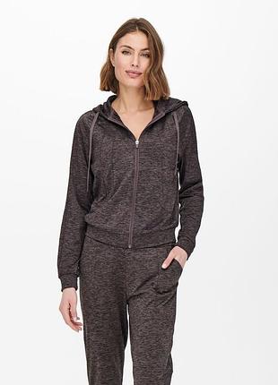Толстовка onpnasha ls hood zip brush sweat 15236667-sparrow-detail:w. melange only play m темно-коры 15236667-sparrow-detail:w