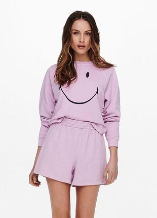 Толстовка onlsmiley life l/s swt 15232823 orchid bloom-smiley only l сиреневый 15232823orchidbloom-smile