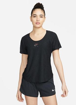 Женская футболка найк оригинал nike wair dri-fit short-sleeve top dm7543-010 (орригинал) dm7543-010