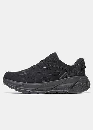 Hoka one one clifton l suede 'triple black' 1122571-bblc 📦