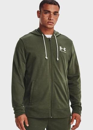 Толстовка ua rival terry lc fz 1370409-390 under armour s хаки 1370409-390