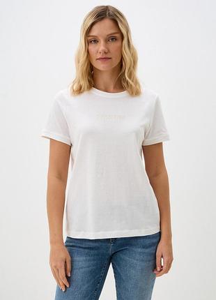 Жіноча футболка том тейлор оригінал women's t-shirt 1045543-10315 tom tailor l білий 1045543-10315