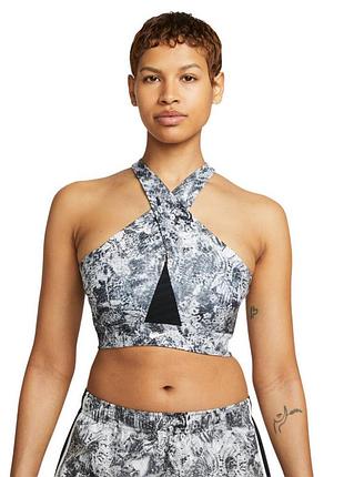 Жіночий топ найк оригінал nike w nk df swsh wrap bra aop dx1778-010