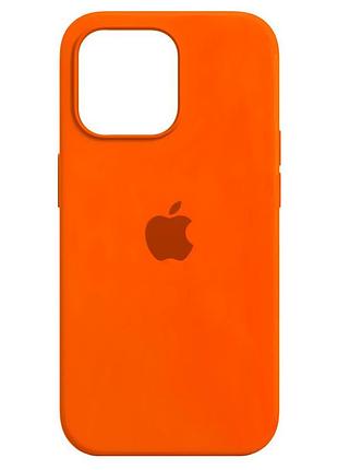 Чехол силиконовый противоударный для iphone 14 pro оранжевый silicone case full cover