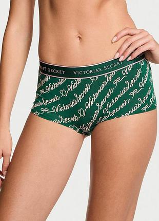 Женские трусики victoria's secret (2561288736) logo cotton boyshort xxl зеленые