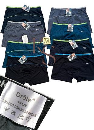 Чоловічі труси drole m l xl 2xl чоловічі труси дроле боксери чоловічі бавовна 95% хлопок 2xl