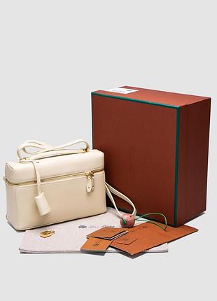 Жіноча сумка преміум loro piana extra bag l23 cream leather