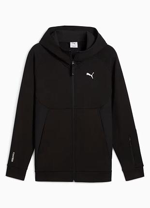 Худі чоловіче puma pumatech full-zip hoodie 684605 01 (чорна, бавовна, кофта, зіпка, спортивна, бренд пума) l (52-54)