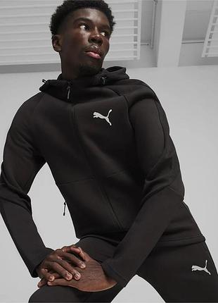 Толстовка мужская puma evostripe full-zip men's hoodie 678995 01 (черная, по фигуре, спортивная, бренд пума)