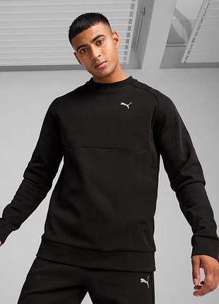 Свитшот мужской puma pumatech crew men 684599 01 (черный, хлопок, кофта спортивная, бренд пума) xl (56-58)