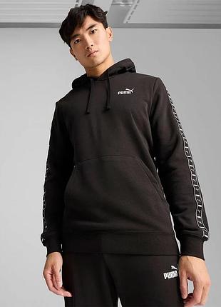 Худи мужское puma ess tape hoodie tr 684676 01 (черная, хлопок, кофта, зипка, спортивная, лого пума) l (52-54)
