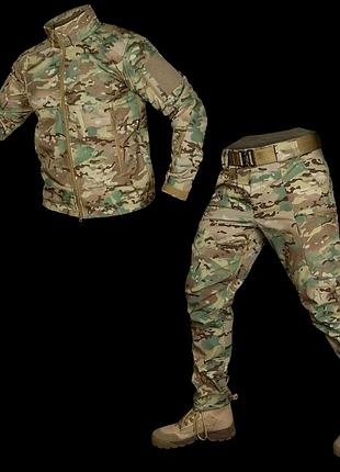 Тактичний костюм phantom stalker softshell мультикам для військовослужбовців демісезонний чоловічий кост ve-33