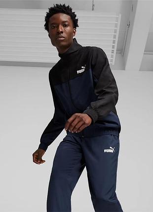 Костюм мужской puma woven tracksuit 678887 14 (синий с черным, спортивный, плащевка, весна-лето, бренд пума) l (52-54)