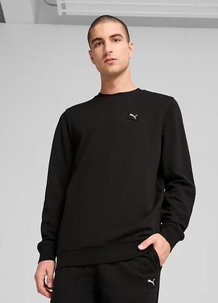 Свитшот мужской puma essentials elevated crew men 684727 01 (черный, хлопок, кофта спортивная, бренд пума) xxl (60-62)
