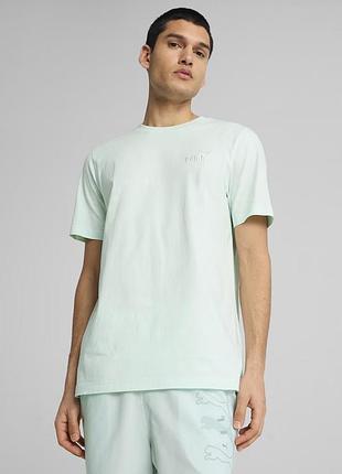 Футболка спортивная мужская puma ess small no.1 logo tee 682535 50 (голубая, хлопок, повседневная, бренд пума) l (52-54)